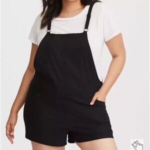 Torrid Black Denim Overalls Relaxed Fit